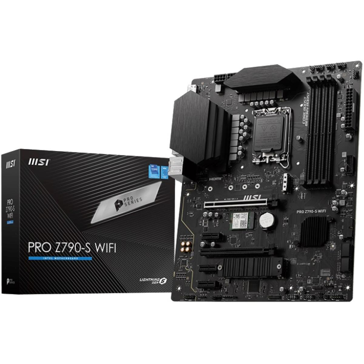MSI PRO Z790-S WIFI (Wi-Fi 6E), Intel 14th 13th 12th Series, LGA 1700/DDR5 - ATX Gaming MotherBoard MSI PRO Z790-S WIFI (Wi-Fi 6E), Intel 14th 13th 12th Series, LGA 1700/DDR5 - ATX Gaming MotherBoard